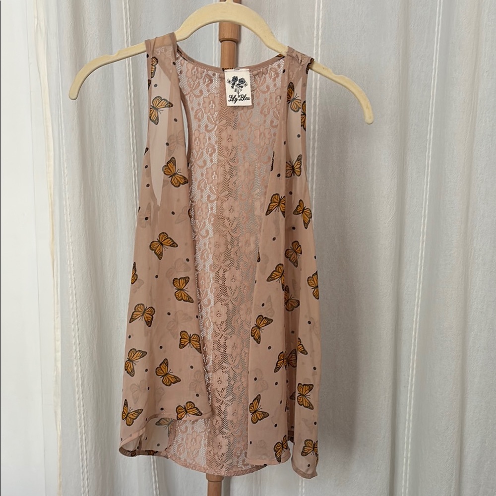 Lily Bleu Sheer Top - girls M (10-12)